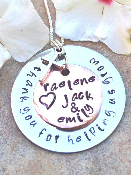 teacher gift, teacher appreciation, thank you for helping us grow,teacher, cross, religious, thank you gift, preschool, bible studies - Natashaaloha, jewelry, bracelets, necklace, keychains, fishing lures, gifts for men, charms, personalized,