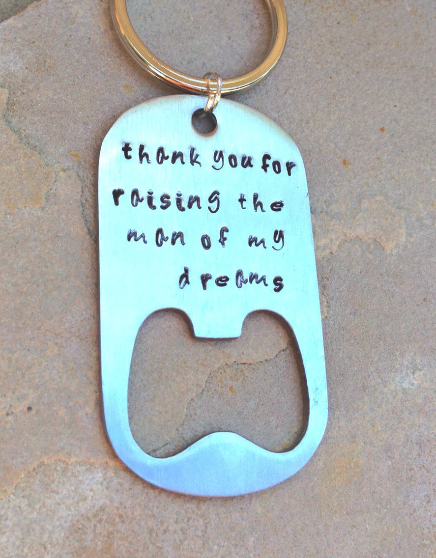 thank you for raising the man of my dreams, mother in law,  mother key chains, bottle opener, personalized key chains - Natashaaloha, jewelry, bracelets, necklace, keychains, fishing lures, gifts for men, charms, personalized, 