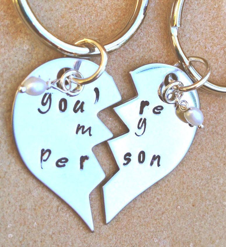 you're my person, you're my person key chain, Grey's anatomy, personalized key chains, his and hers, christmas gifts couples, natashaaloha - Natashaaloha, jewelry, bracelets, necklace, keychains, fishing lures, gifts for men, charms, personalized, 