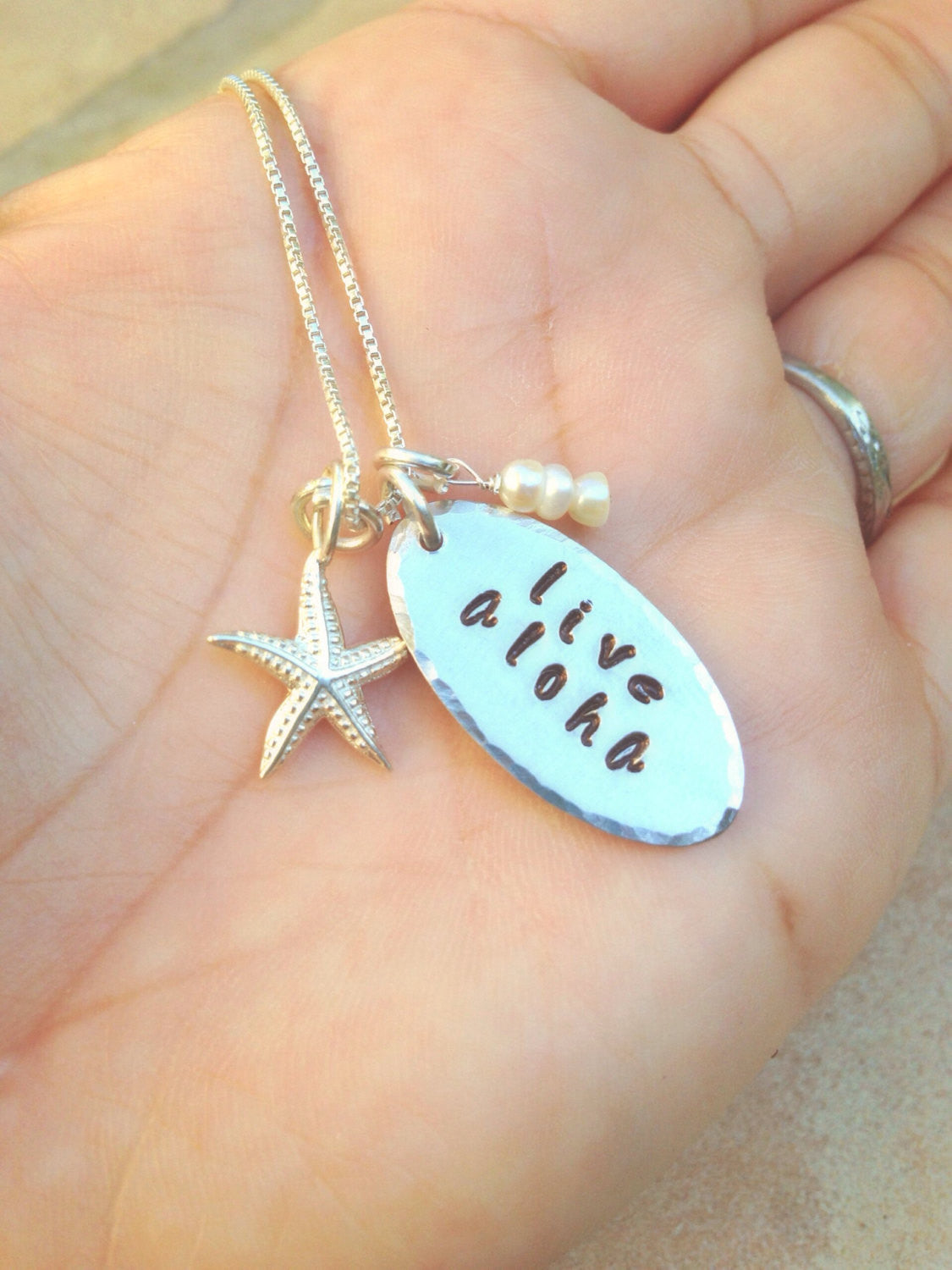 Live Aloha Necklace ,Hawaiian necklace, Natashaaloha - Natashaaloha, jewelry, bracelets, necklace, keychains, fishing lures, gifts for men, charms, personalized, 