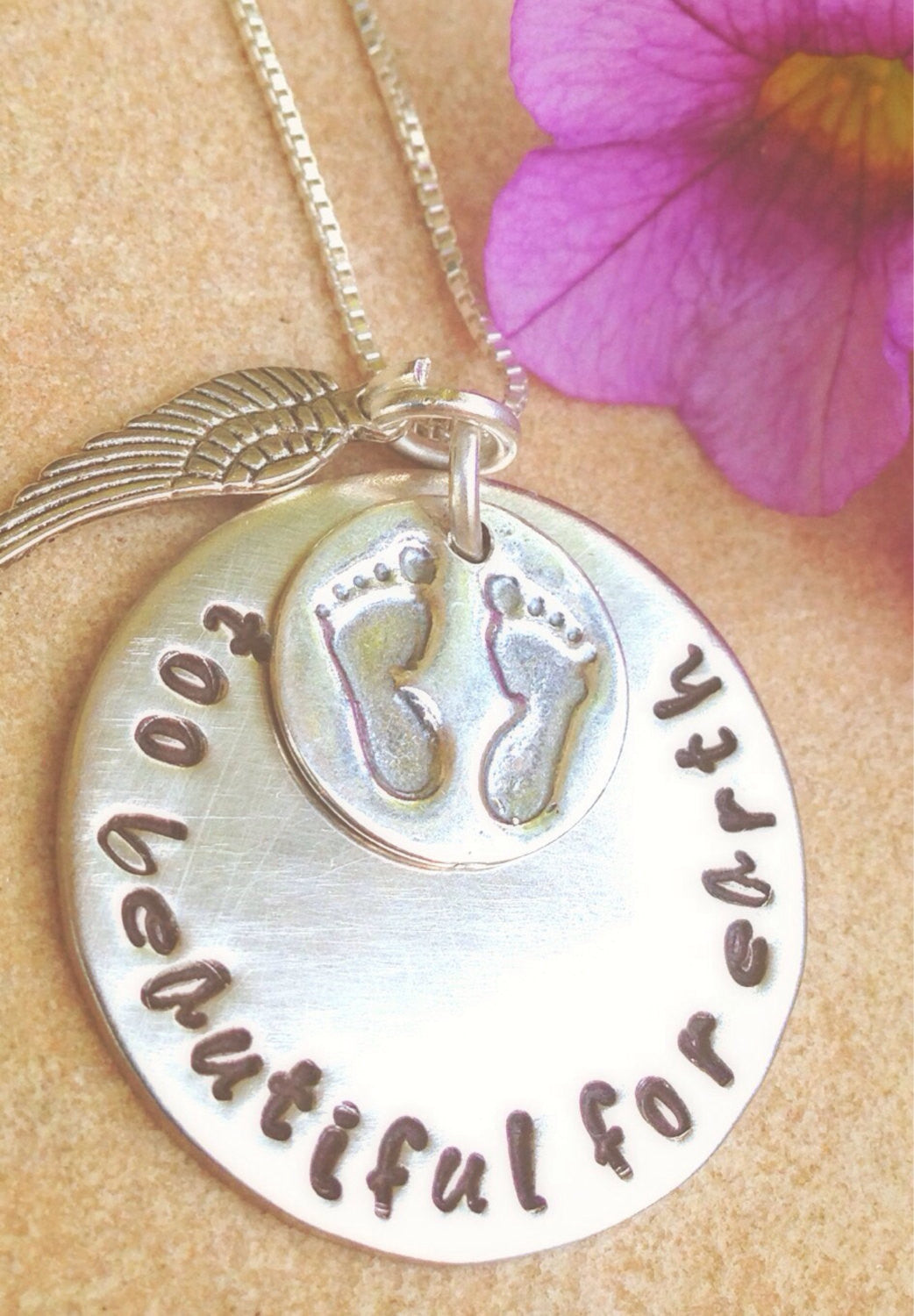 too beautiful for earth, baby memorial, memorial necklace, rememberance, loss of baby, natashaaloha, sympathy gift - Natashaaloha, jewelry, bracelets, necklace, keychains, fishing lures, gifts for men, charms, personalized, 