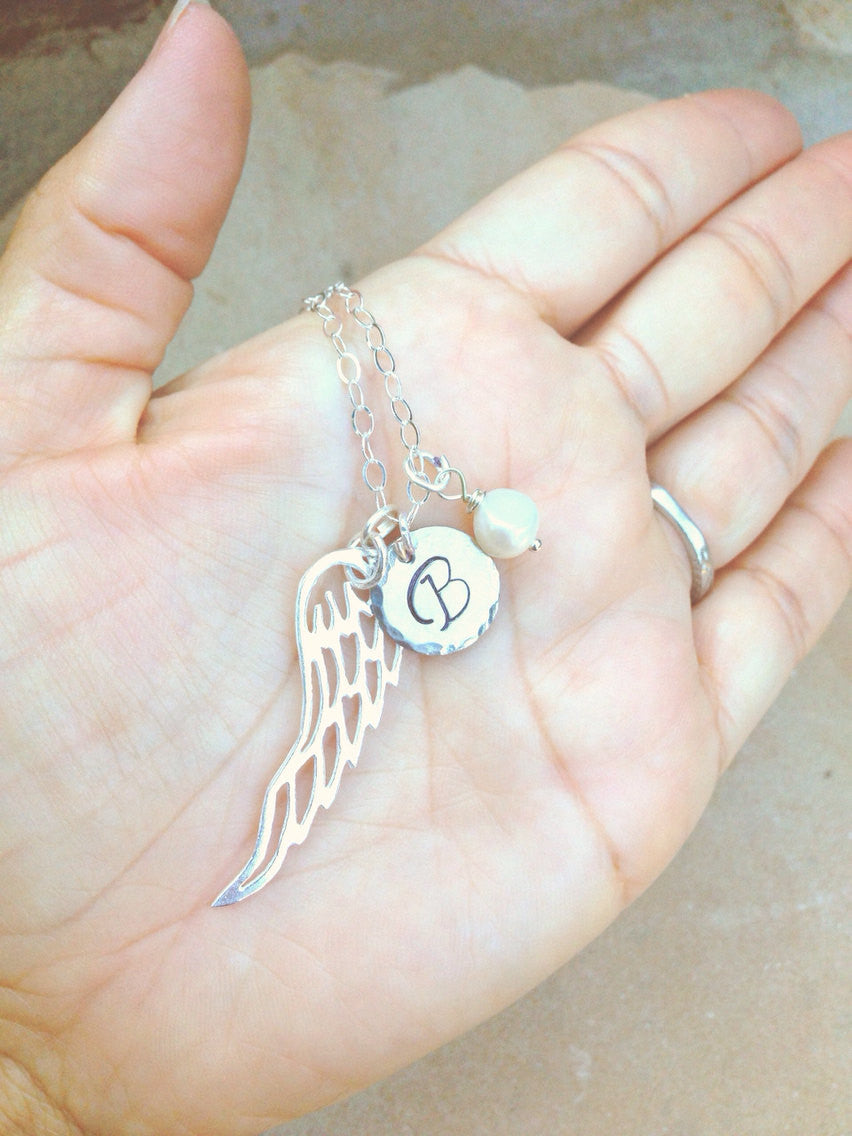 Personalized Necklace, Christmas Gift, Angel Wing Necklace, Gifts for Mom, Gifts for Daughter, natashaaloha - Natashaaloha, jewelry, bracelets, necklace, keychains, fishing lures, gifts for men, charms, personalized, 