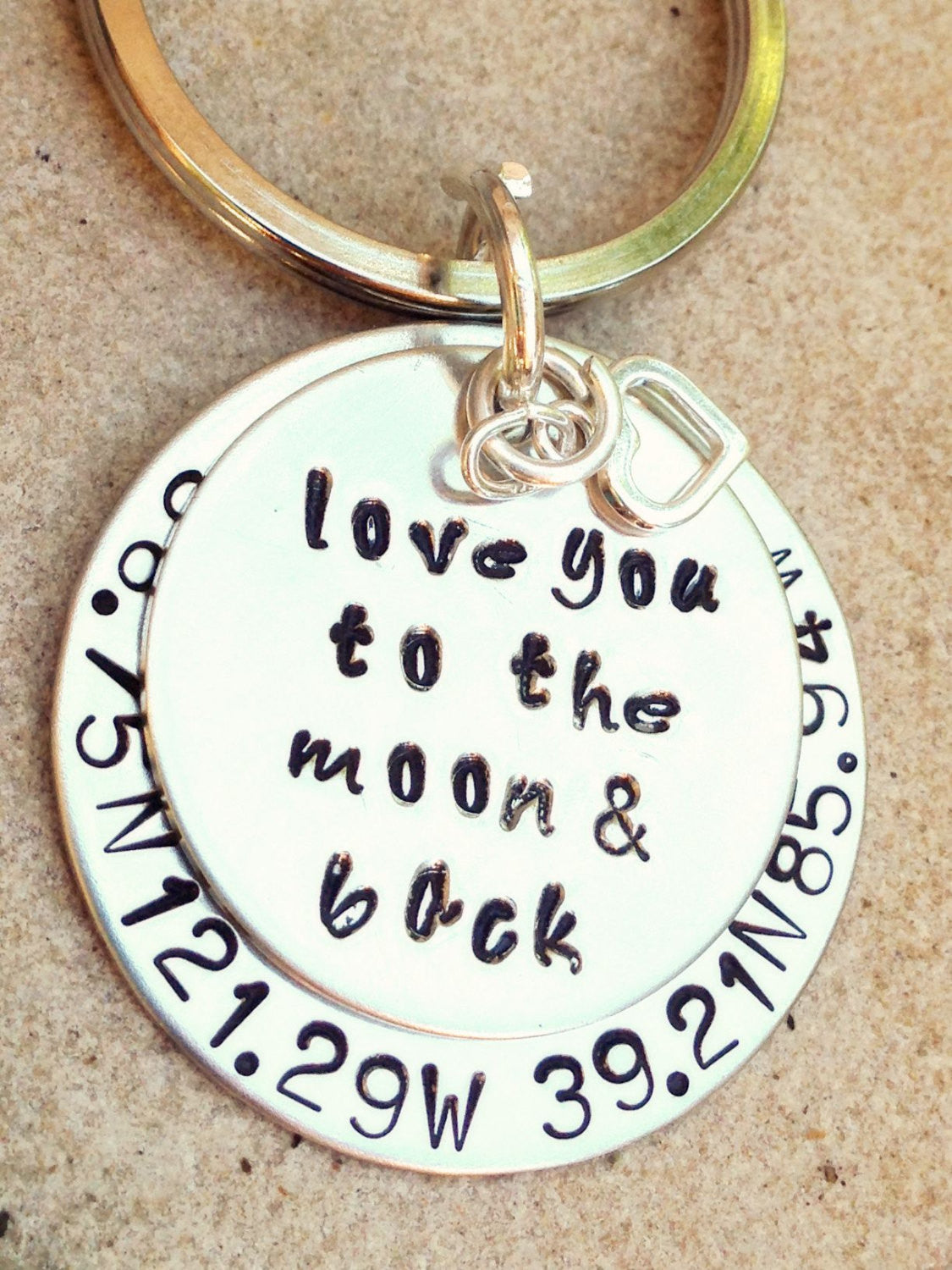Father Gift, Boyfriend  Gift, keychain, key chain, love you to the moon and back, coordinate keychain, gifts for men, natashaaloha - Natashaaloha, jewelry, bracelets, necklace, keychains, fishing lures, gifts for men, charms, personalized, 