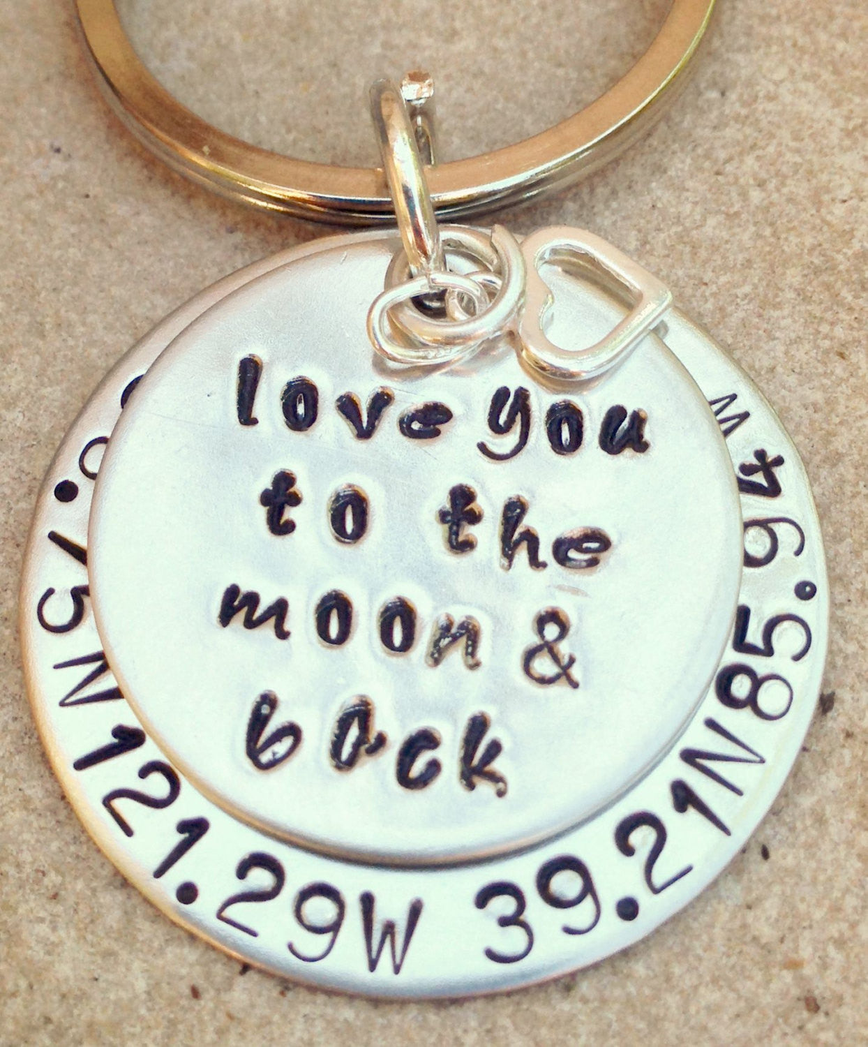 Father Gift, Boyfriend  Gift, keychain, key chain, love you to the moon and back, coordinate keychain, gifts for men, natashaaloha - Natashaaloha, jewelry, bracelets, necklace, keychains, fishing lures, gifts for men, charms, personalized, 