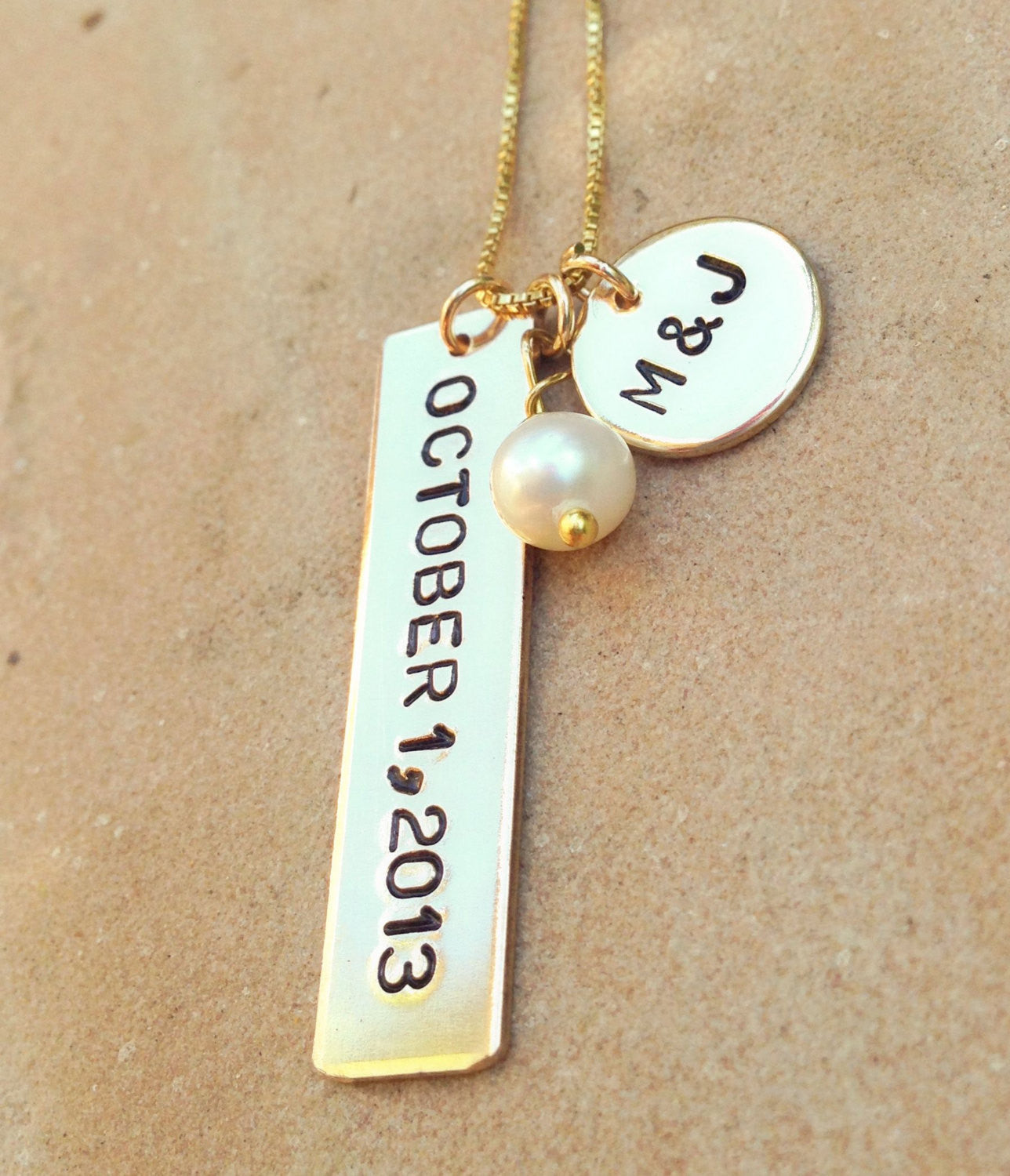 wedding necklace, Valentine Gift, personalized wedding necklace, anniversary gift, monogram necklace,, for the bride, from the groom - Natashaaloha, jewelry, bracelets, necklace, keychains, fishing lures, gifts for men, charms, personalized, 