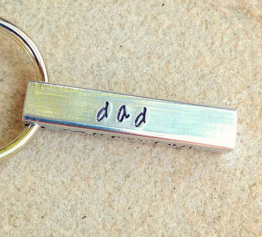 Motocross Keychain, Personalized Bar Keychain, Gifts for Men, Gifts for Dad, Motocross, Keychain, Hand Stamped Keychain - Natashaaloha, jewelry, bracelets, necklace, keychains, fishing lures, gifts for men, charms, personalized,