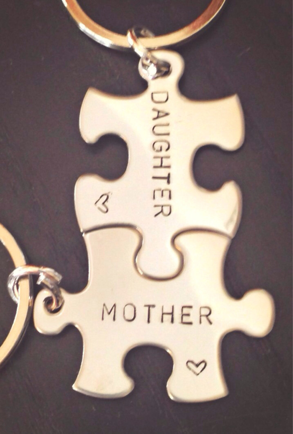 Personalized Puzzle Keychain, Mother Daughter Keychain, Mother Daughter Gifts, Mothers Day, natashaaloha - Natashaaloha, jewelry, bracelets, necklace, keychains, fishing lures, gifts for men, charms, personalized, 