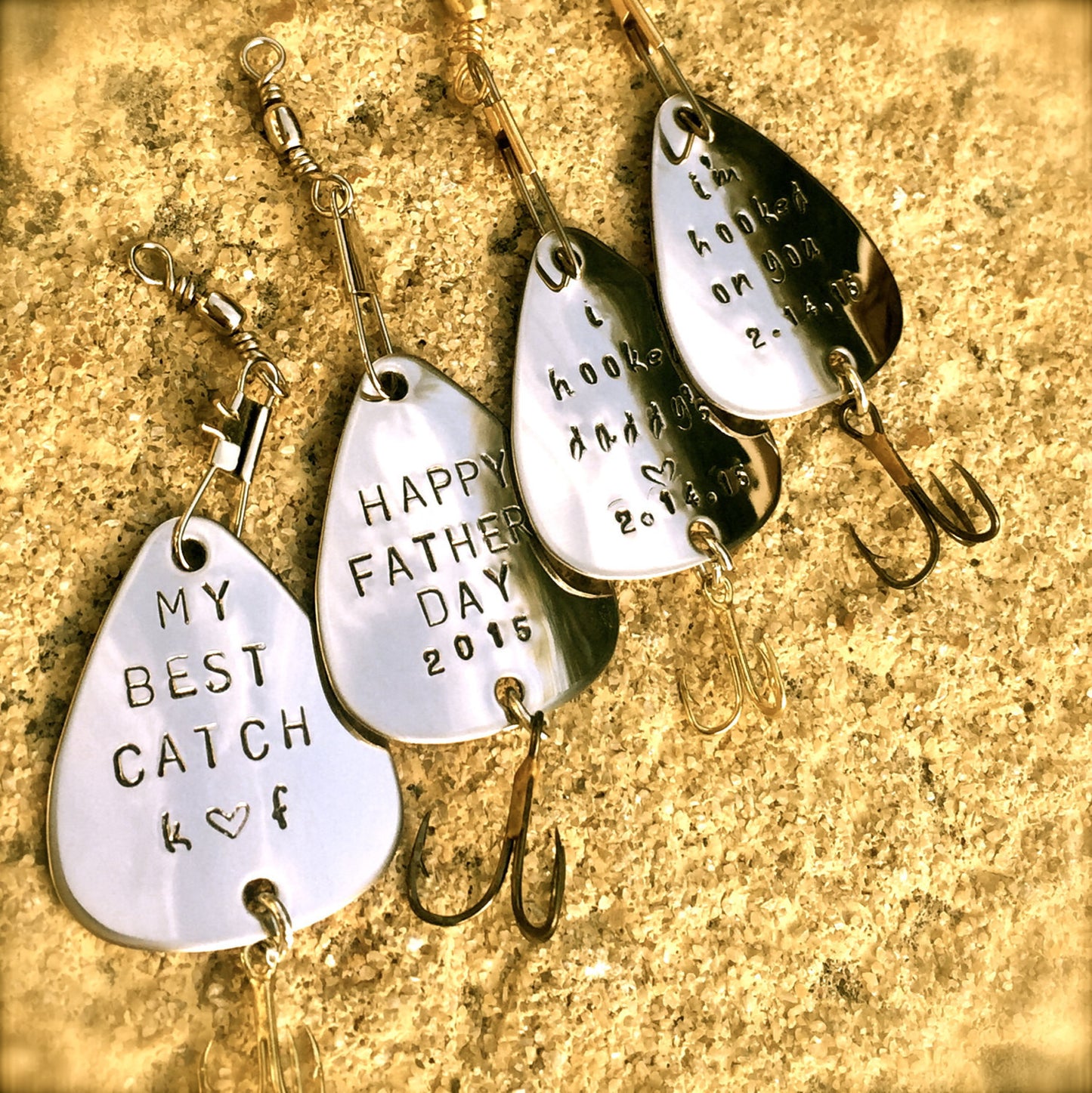 Fishing Lure,  Fathers Day Gift, For Him, Boyfriend Gift, Personalized Fishing Lure, Hand Stamped Fishing Lure,natashaaloha, Hooked Since - Natashaaloha, jewelry, bracelets, necklace, keychains, fishing lures, gifts for men, charms, personalized, 