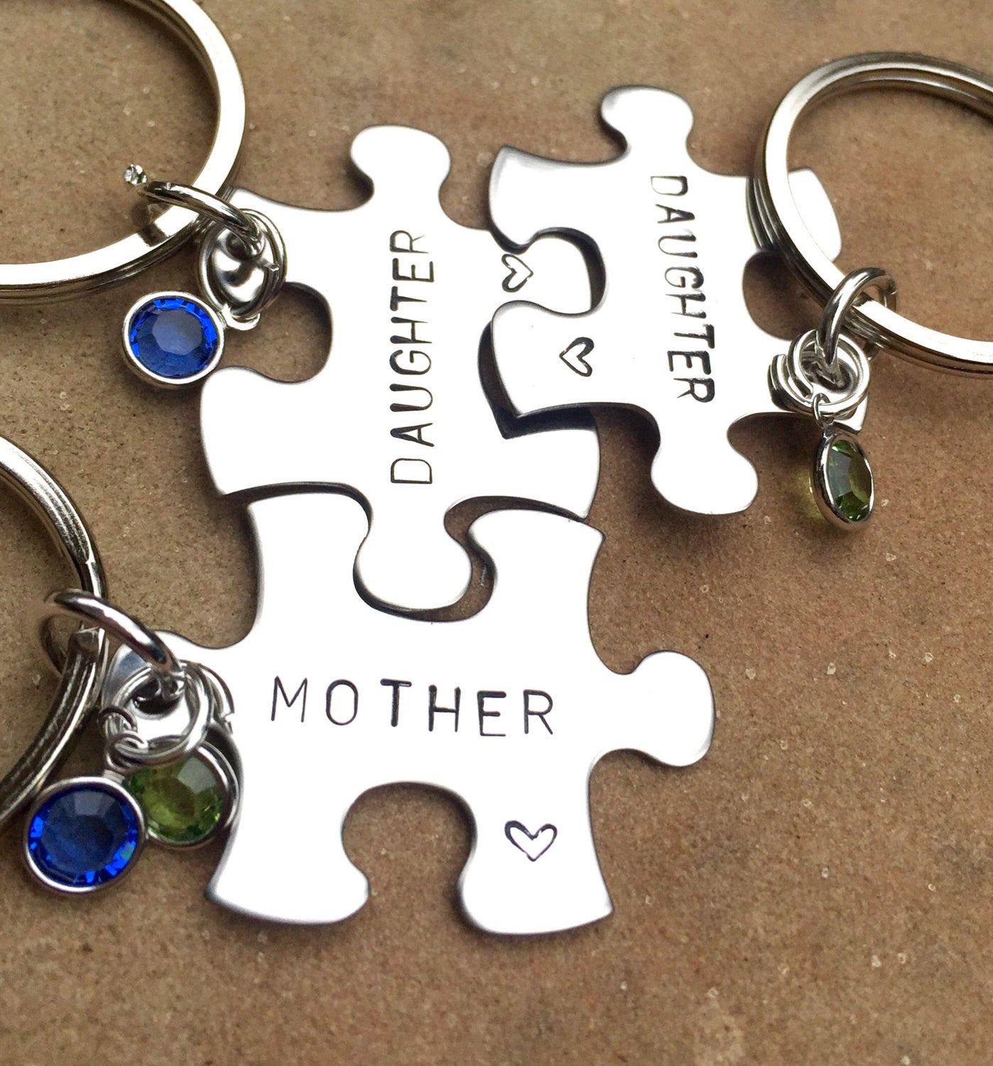 Personalized Mother Daughter Puzzle Keychains - Natashaaloha, jewelry, bracelets, necklace, keychains, fishing lures, gifts for men, charms, personalized, 