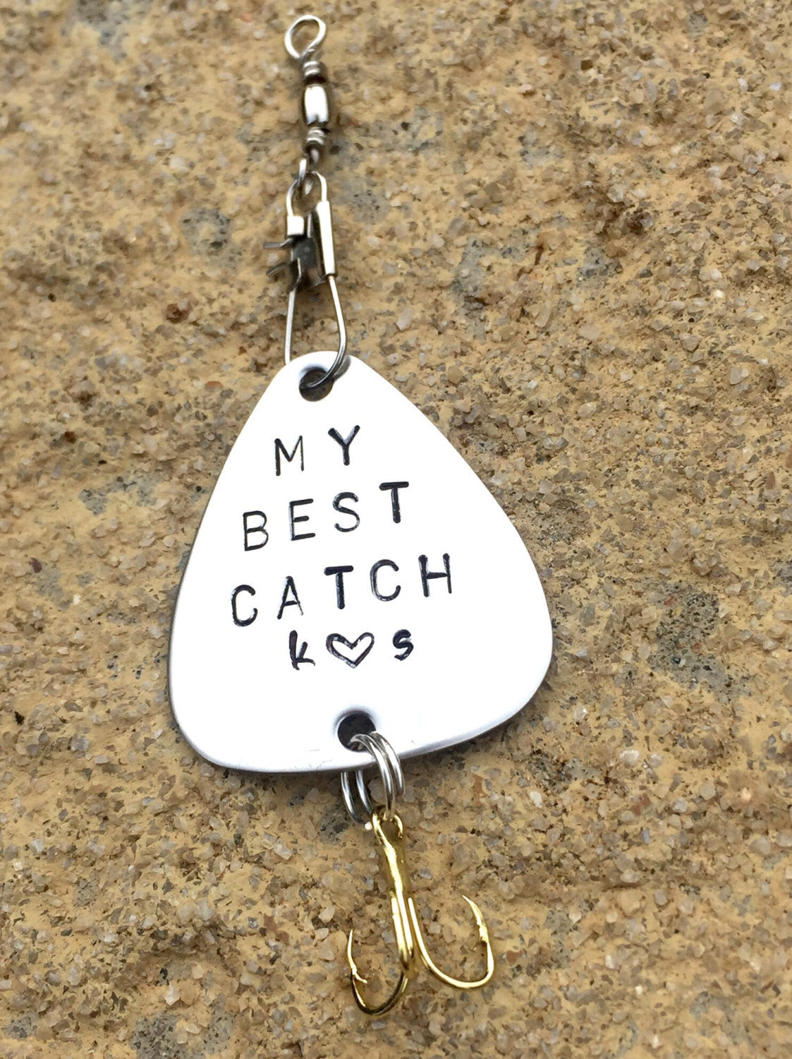 Fishing Lure,Boyfriend Gift, Personalized Fishing Lure, Hand Stamped Fishing Lure,Custom Lures, Father Gift - Natashaaloha, jewelry, bracelets, necklace, keychains, fishing lures, gifts for men, charms, personalized, 