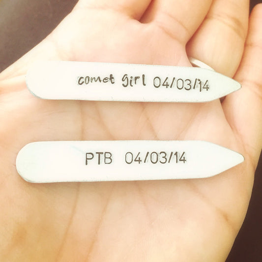 Fathers Day Gift, Personalized Collar Stay - Natashaaloha, jewelry, bracelets, necklace, keychains, fishing lures, gifts for men, charms, personalized,