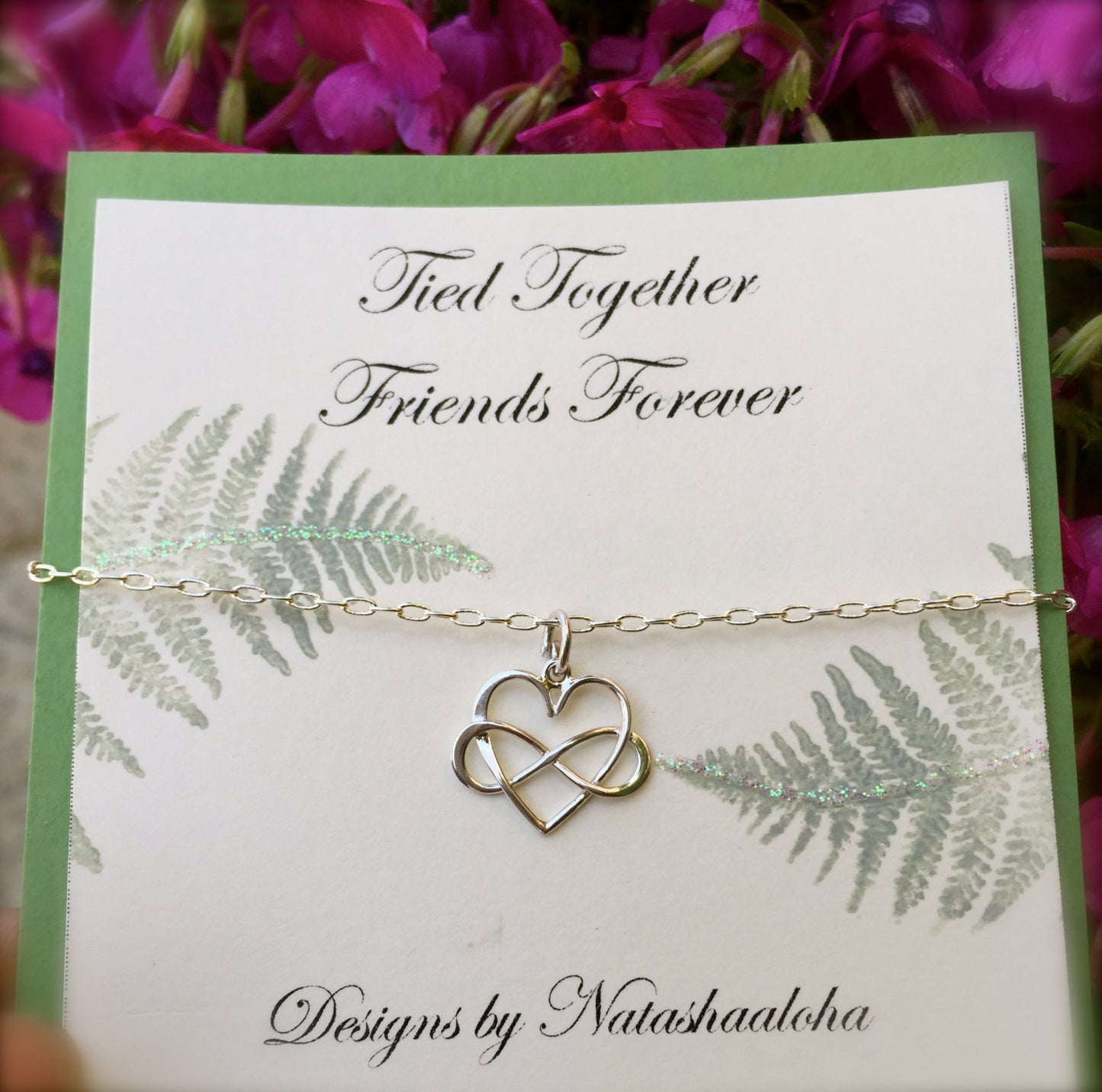 Mom Necklace,  Mother Daughter Jewerly, Heart Infinity Necklace, Tied Together Forever Friends,Bridesmaid Necklace, natashaaloh - Natashaaloha, jewelry, bracelets, necklace, keychains, fishing lures, gifts for men, charms, personalized, 