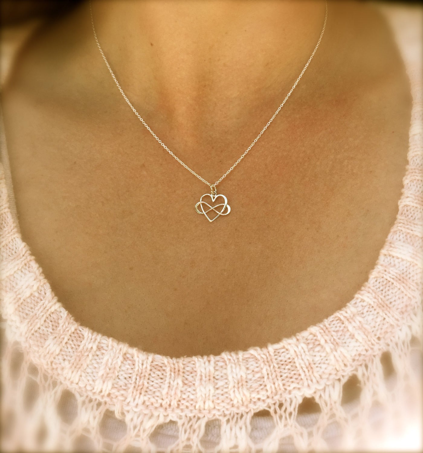 Mom Necklace,  Mother Daughter Jewerly, Heart Infinity Necklace, Tied Together Forever Friends,Bridesmaid Necklace, natashaaloh - Natashaaloha, jewelry, bracelets, necklace, keychains, fishing lures, gifts for men, charms, personalized, 