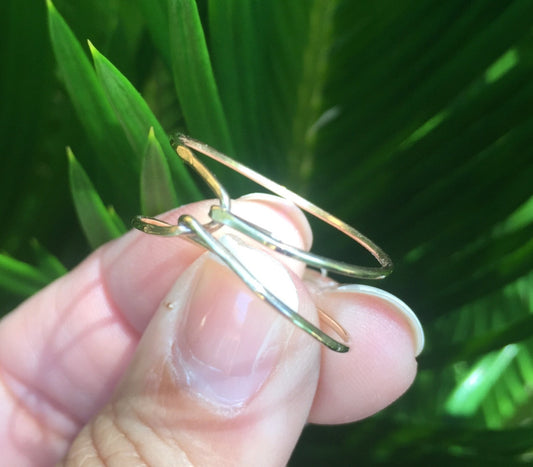 Thin Gold Band, Gold Band, Hug Ring, Mother Daughter Ring, Ring, Gold Ring, Stacking Ring, Promise Ring - Natashaaloha, jewelry, bracelets, necklace, keychains, fishing lures, gifts for men, charms, personalized, 