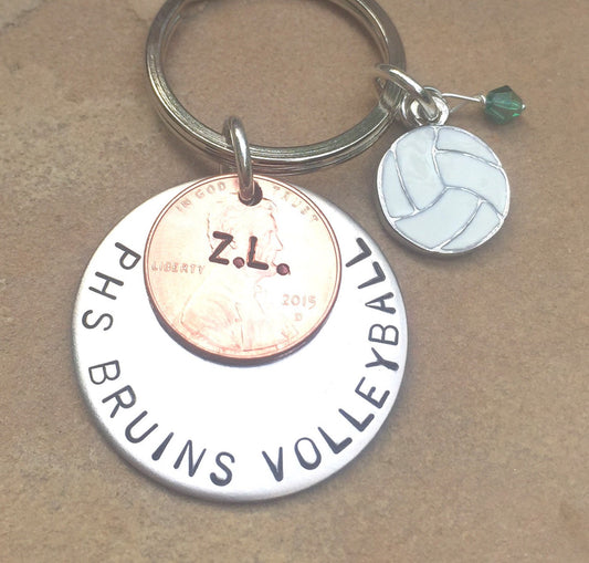 High School Gifts, Christmas Gift, High School Sports Keychain, Volleyball Keychain, Personalized High School Sport Keychain, Football - Natashaaloha, jewelry, bracelets, necklace, keychains, fishing lures, gifts for men, charms, personalized,