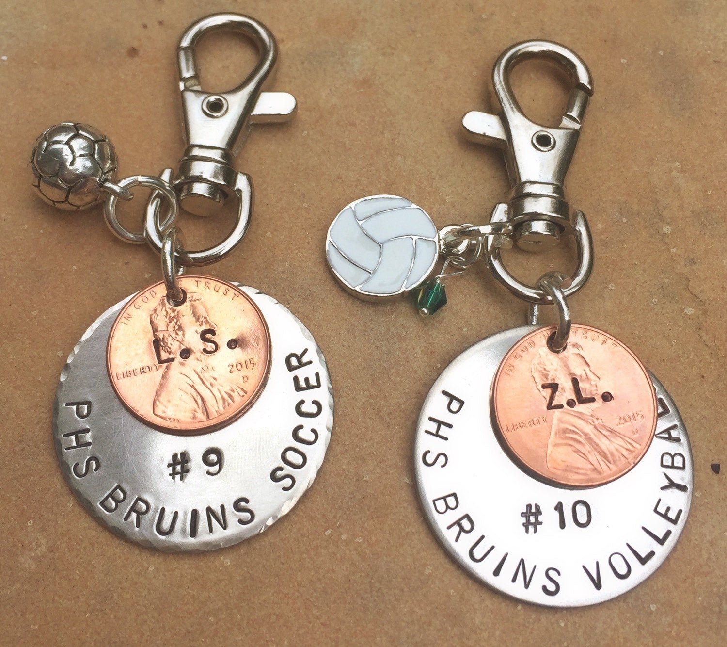 Soccer Gift, Sport Team Gift, High School Sports Keychain, Volleyball Keychain, Personalized High School Sport Keychain, Football - Natashaaloha, jewelry, bracelets, necklace, keychains, fishing lures, gifts for men, charms, personalized, 