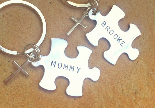 Mother Daughter Gifts, Mother Daughter Keychain, Personalized Keychains, Valentine Gifts, natashaaloha - Natashaaloha, jewelry, bracelets, necklace, keychains, fishing lures, gifts for men, charms, personalized,