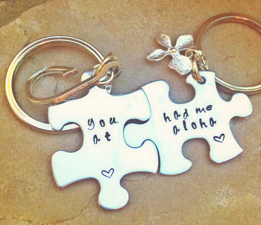 You Had Me At Aloha Keychain Set - Natashaaloha, jewelry, bracelets, necklace, keychains, fishing lures, gifts for men, charms, personalized,