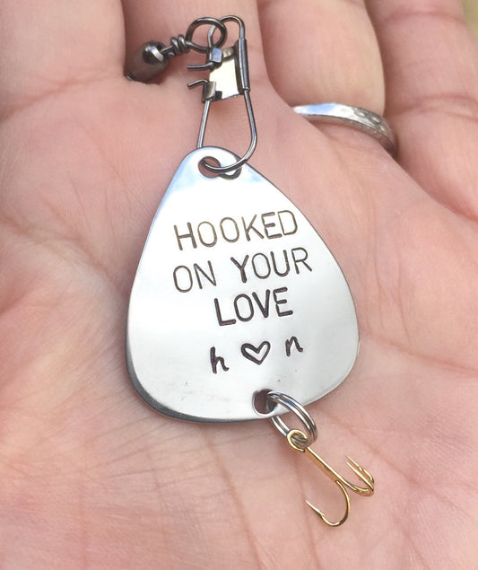 Fishing Lure,Fathers Day Gift, Gift,You Kick Bass, For Him, Boyfriend Gift, Personalized Fishing Lure, Hooked On Your Love,natashaaloha - Natashaaloha, jewelry, bracelets, necklace, keychains, fishing lures, gifts for men, charms, personalized, 