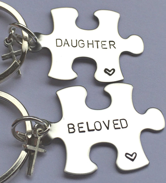 Mother Daughter Gifts, Mother Daughter Keychain, Personalized Keychains, Valentine Gifts, natashaaloha - Natashaaloha, jewelry, bracelets, necklace, keychains, fishing lures, gifts for men, charms, personalized,