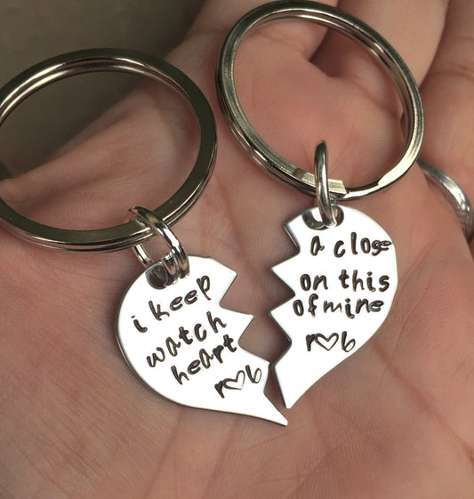 I Keep A Close Watch On This Heart Of Mine Keychain - Natashaaloha, jewelry, bracelets, necklace, keychains, fishing lures, gifts for men, charms, personalized,