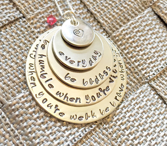 Cancer Necklace Be Badass Everyday - Natashaaloha, jewelry, bracelets, necklace, keychains, fishing lures, gifts for men, charms, personalized,