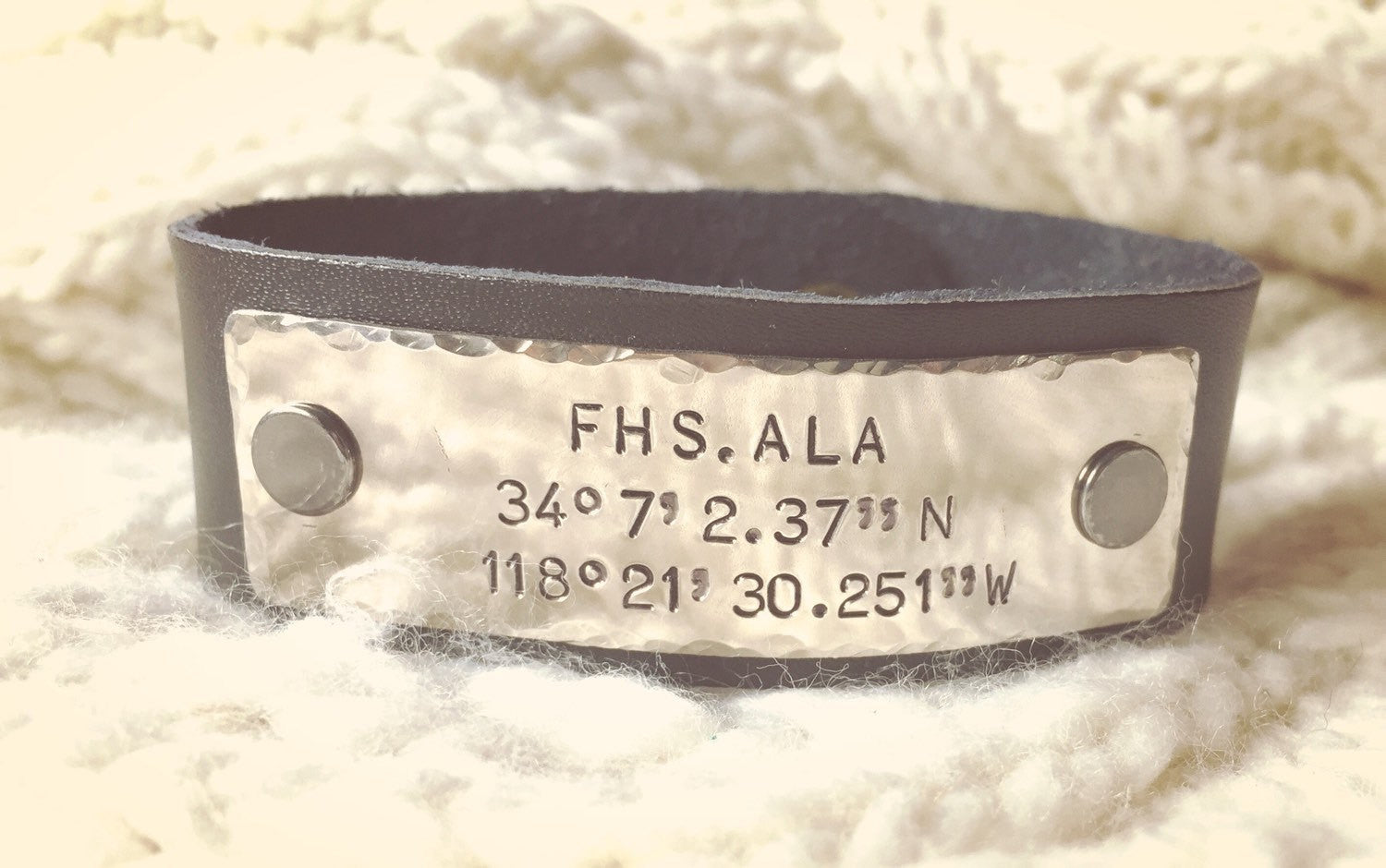Dad Bracelet - Men's Leather Name Bracelet – William & Allen