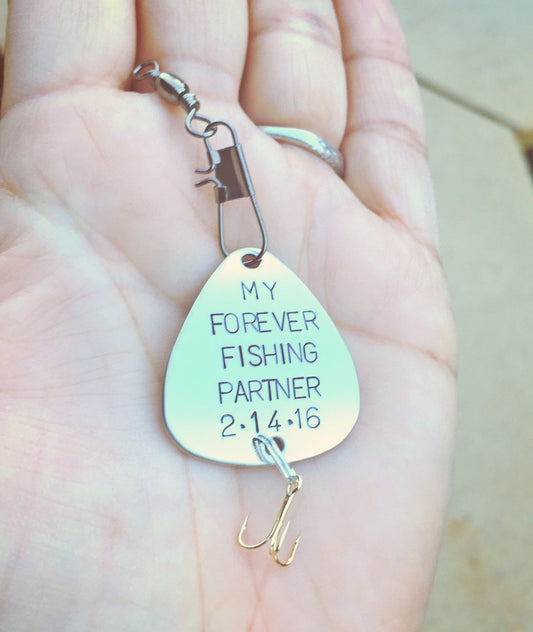 Fishing Lure, Husband Gift,My Forever Fishing Buddy, For Him, Boyfriend Gift, fishing buddy,Personalized Fishing Lure - Natashaaloha, jewelry, bracelets, necklace, keychains, fishing lures, gifts for men, charms, personalized, 