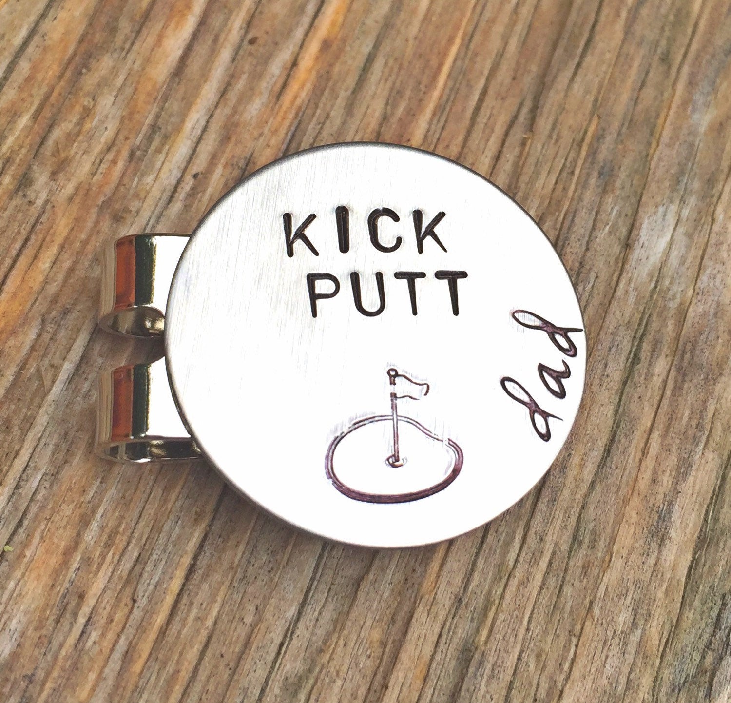 Golf Marker, Kick Putt Dad, Boyfriend Gifts, Golf Gifts, Husband Gift, Personalized Golf Marker, Hat Clip, Gifts for Dad, natashaaloha - Natashaaloha, jewelry, bracelets, necklace, keychains, fishing lures, gifts for men, charms, personalized, 