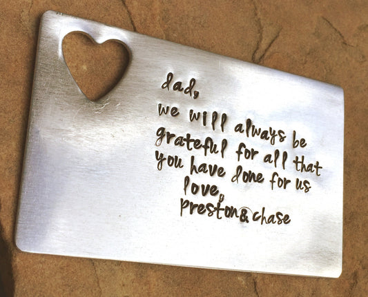 Wallet Insert, Personalized Wallert Insert,Boyfriend Gift, Father of The Bride, Gifts For Men, natashaaloha - Natashaaloha, jewelry, bracelets, necklace, keychains, fishing lures, gifts for men, charms, personalized,