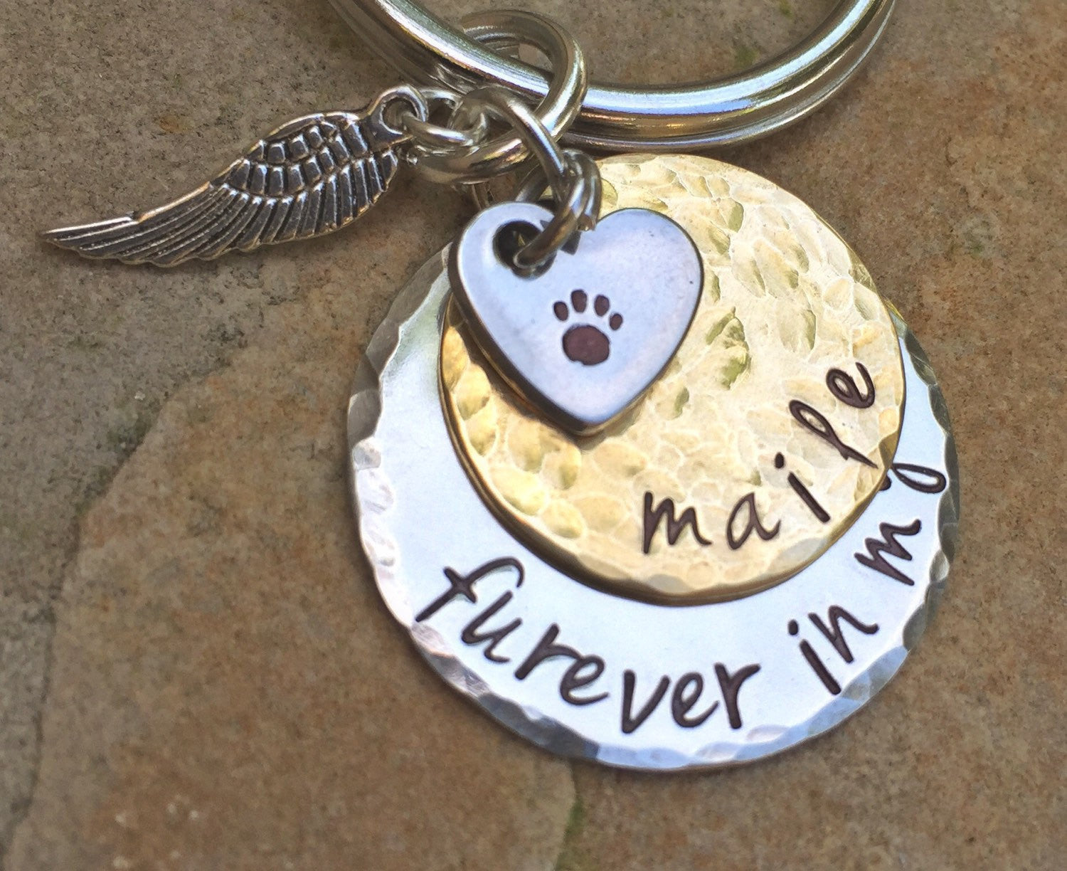 Furever in my heart, Pet Memorial, Furever in my heart Keychain, miss my pet, sympathy pet gift, natashaaloha - Natashaaloha, jewelry, bracelets, necklace, keychains, fishing lures, gifts for men, charms, personalized, 