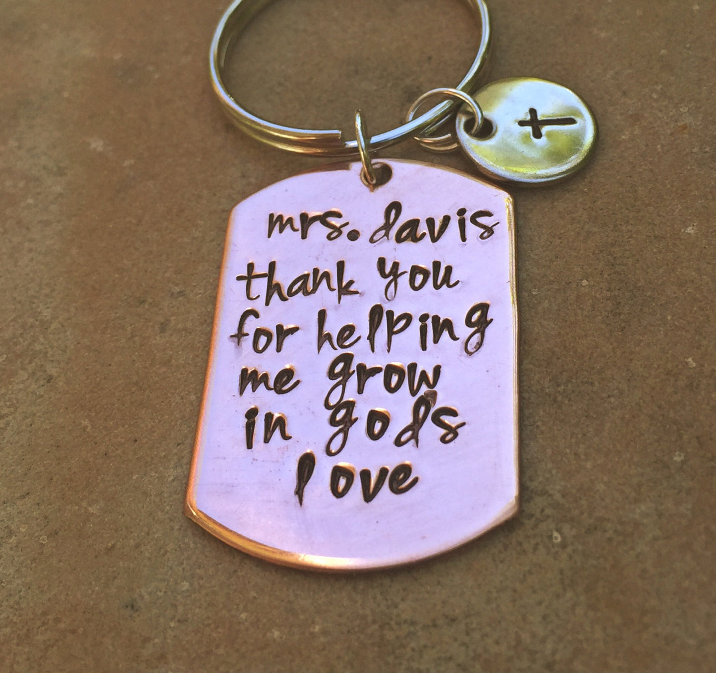 Thank You For Helping Me Grow In God's Love Keychain, Teacher Gift - Natashaaloha, jewelry, bracelets, necklace, keychains, fishing lures, gifts for men, charms, personalized, 