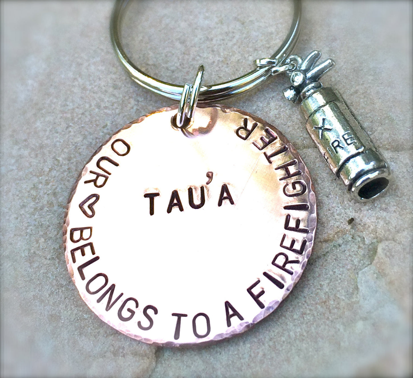 Custom Firefighter Keychain - Natashaaloha, jewelry, bracelets, necklace, keychains, fishing lures, gifts for men, charms, personalized, 