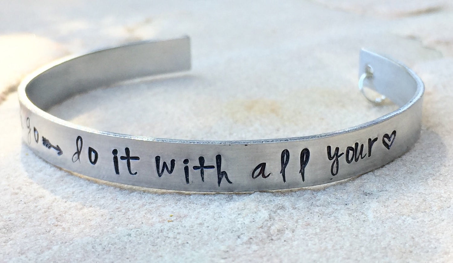 Graduation Gifts, Wherever you go do it with all your heart Bracelet - Natashaaloha, jewelry, bracelets, necklace, keychains, fishing lures, gifts for men, charms, personalized, 