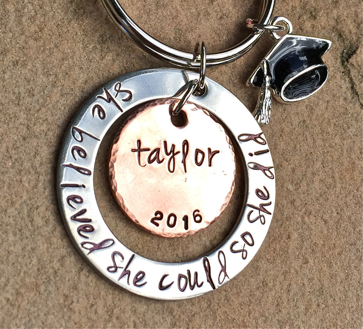 She Believed She Could So She Did, Graduation Gifts 2016 - Natashaaloha, jewelry, bracelets, necklace, keychains, fishing lures, gifts for men, charms, personalized, 