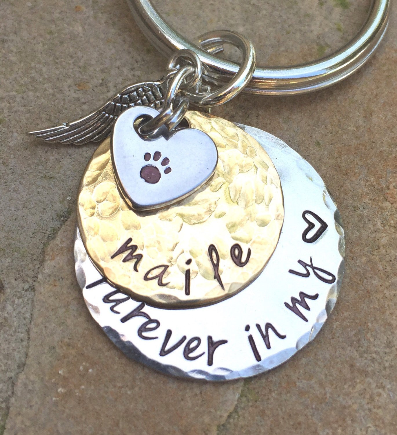 Furever in my heart, Pet Memorial, Furever in my heart Keychain, miss my pet, sympathy pet gift, natashaaloha - Natashaaloha, jewelry, bracelets, necklace, keychains, fishing lures, gifts for men, charms, personalized, 