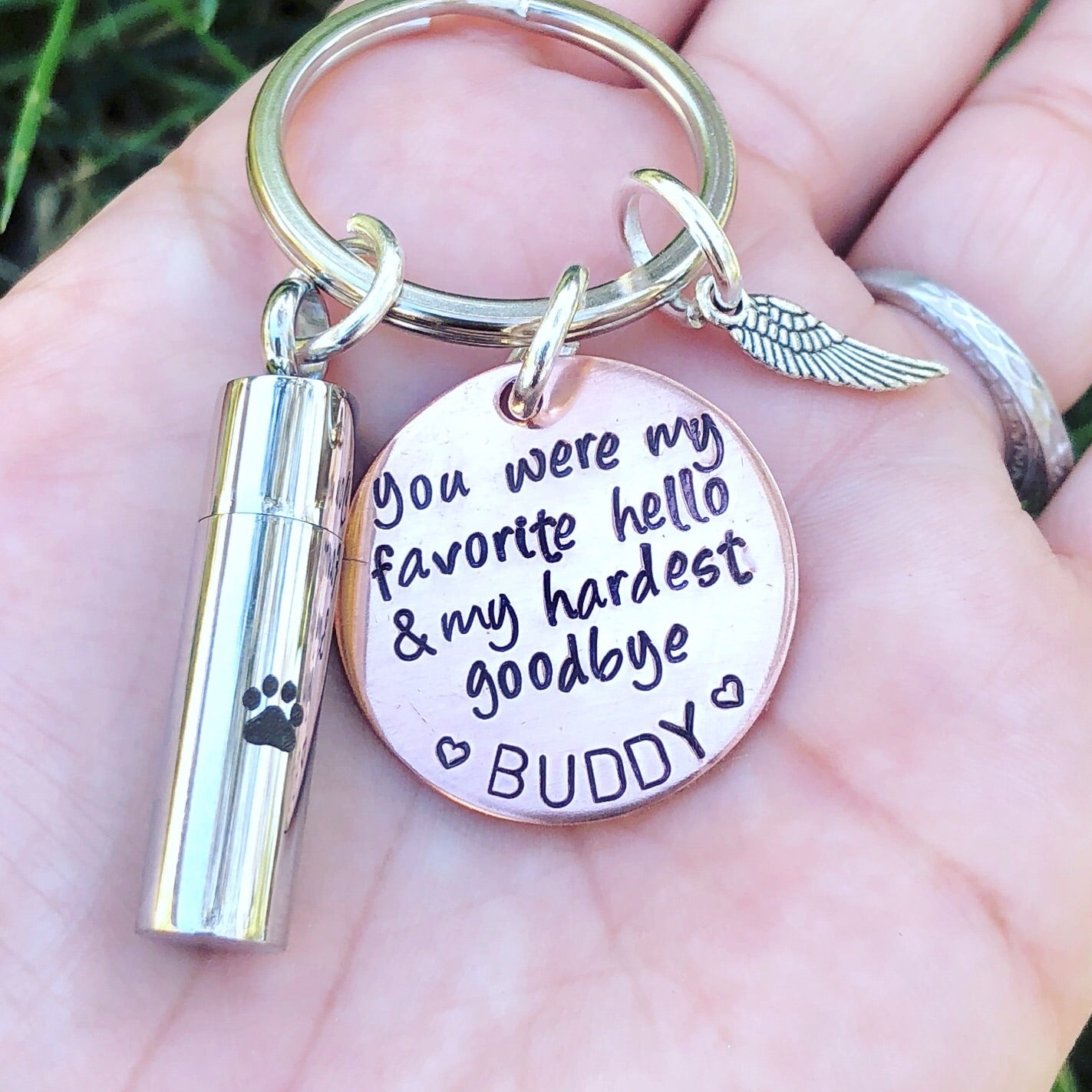 Personalized Pet Memorial Keychain - Natashaaloha, jewelry, bracelets, necklace, keychains, fishing lures, gifts for men, charms, personalized, 