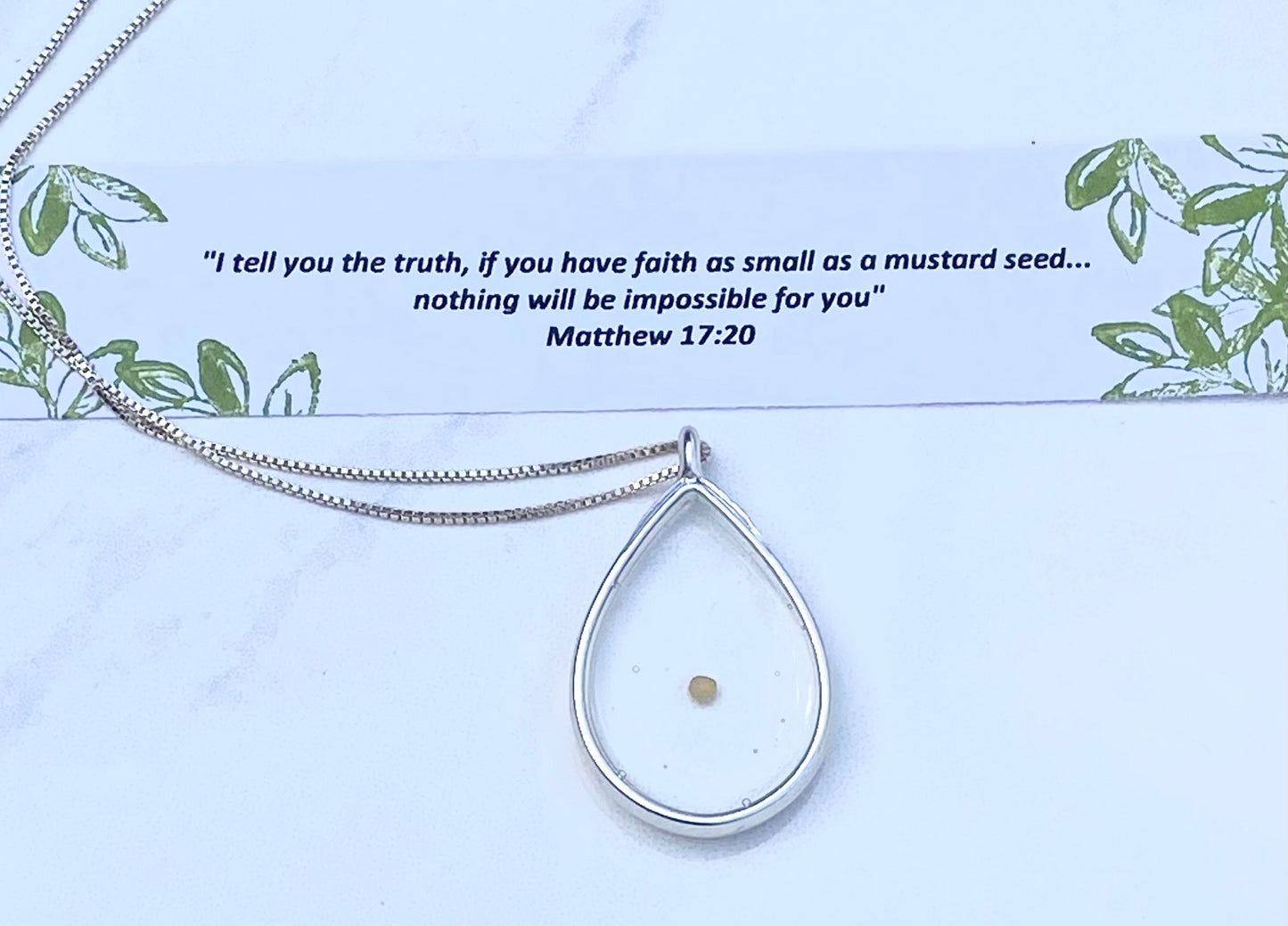 Mustard Seed Necklace, Sterling Silver